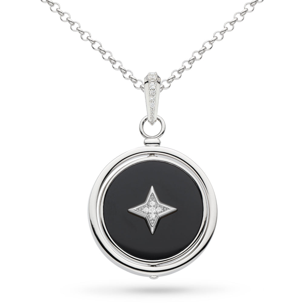 Kit Heath Astoria Nocturne Revival Onyx Star Spinning Necklace