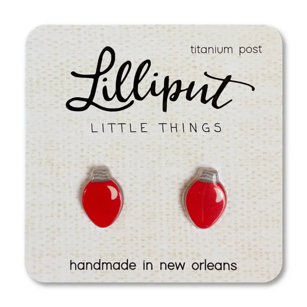 Charming Lilliput Little Things Christmas Themed Bulb-Shaped Earrings for All-Day Wear
