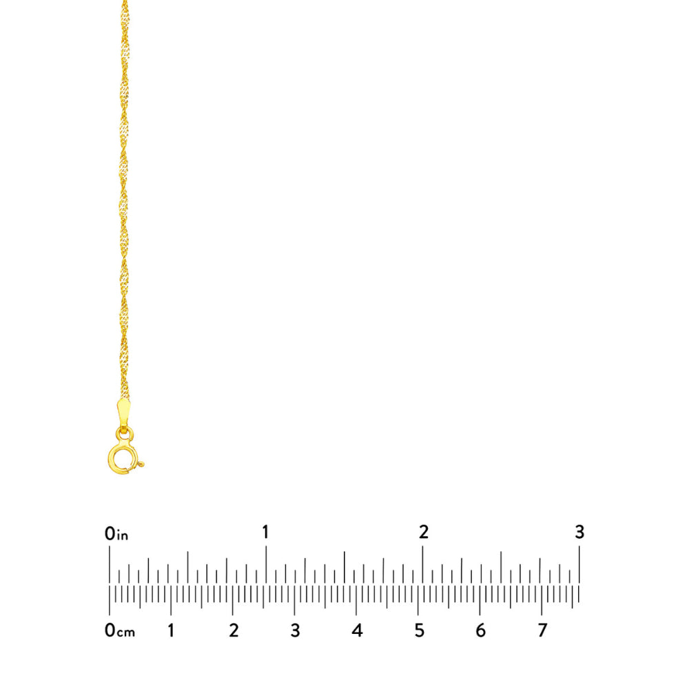 18-Inch 14k Yellow Gold Lightweight Singapore Chain Necklace