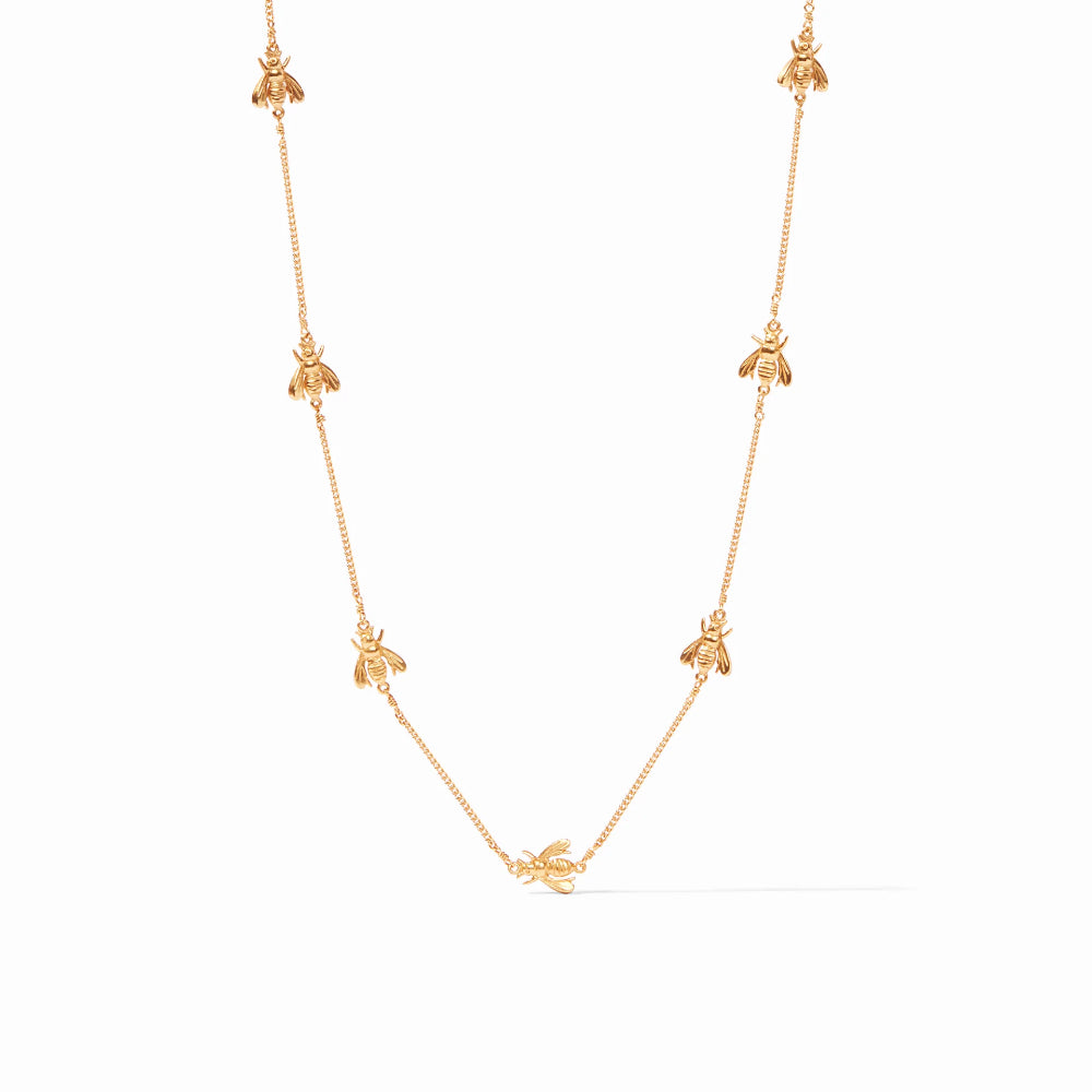 Julie Vos Delicate Bee Station Necklace for Women - A Dainty Jewelry Piece