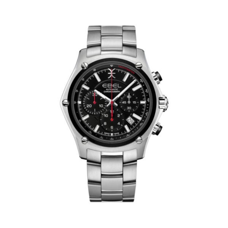 Ebel Estate Discovery 43mm Stainless Steel Automatic Chronograph with Black Dial (1216460)