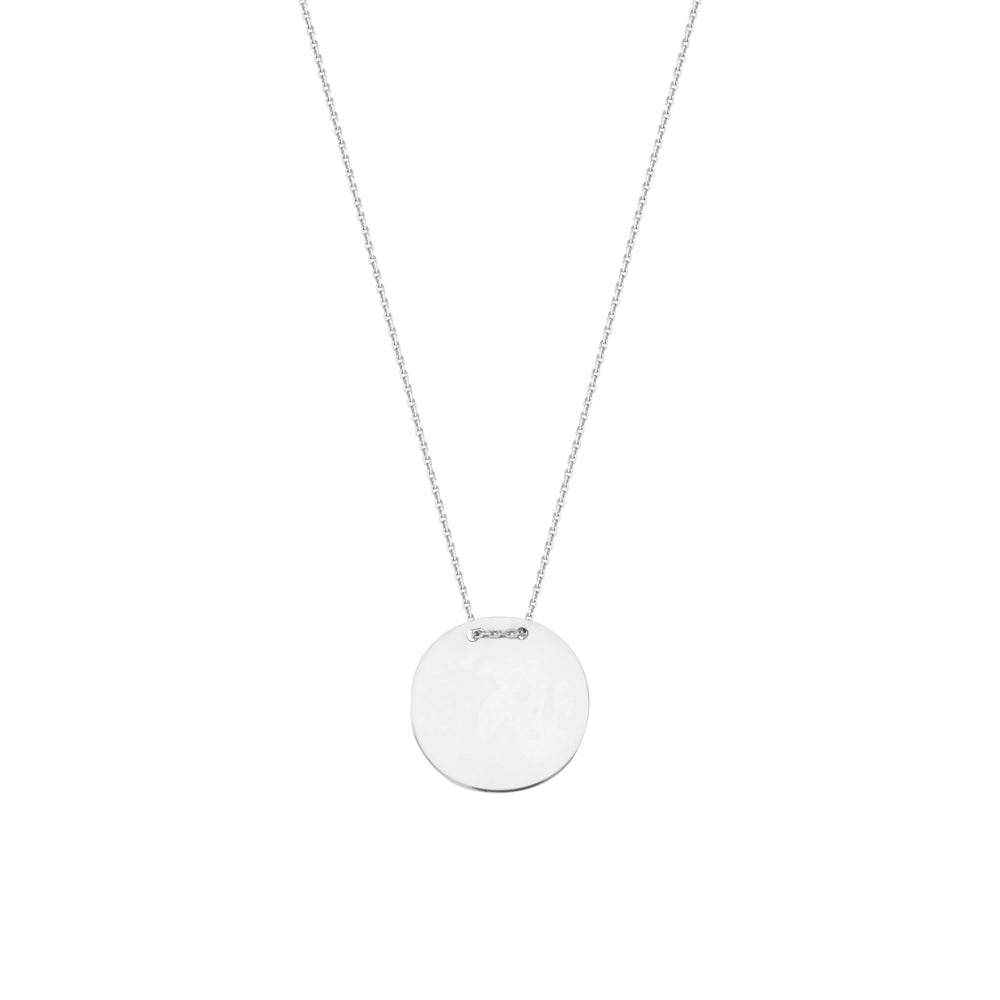 18-Inch Engravable Polished Round Disc Gold Necklace