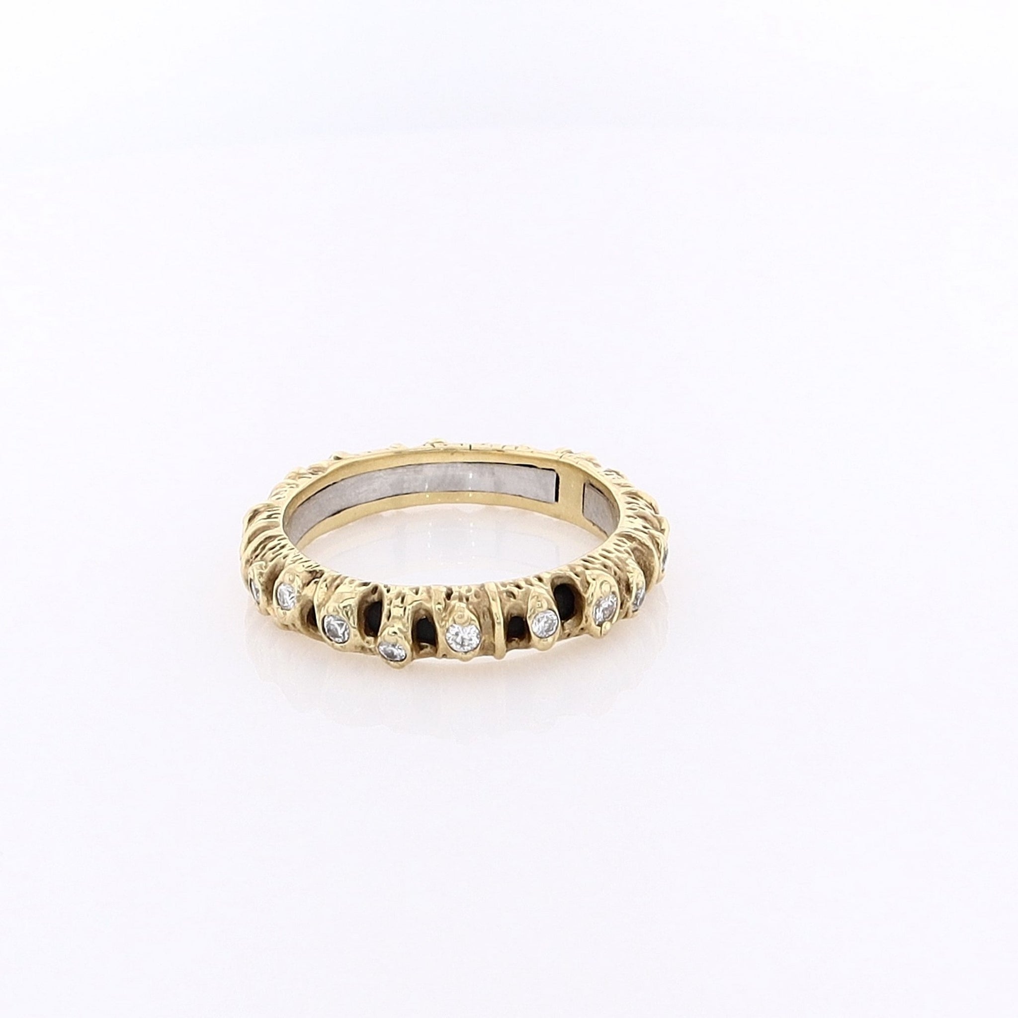 Stunning 18 Karat Yellow Gold and Cobalt Layered Diamond Eternity Band for Women's Jewelry