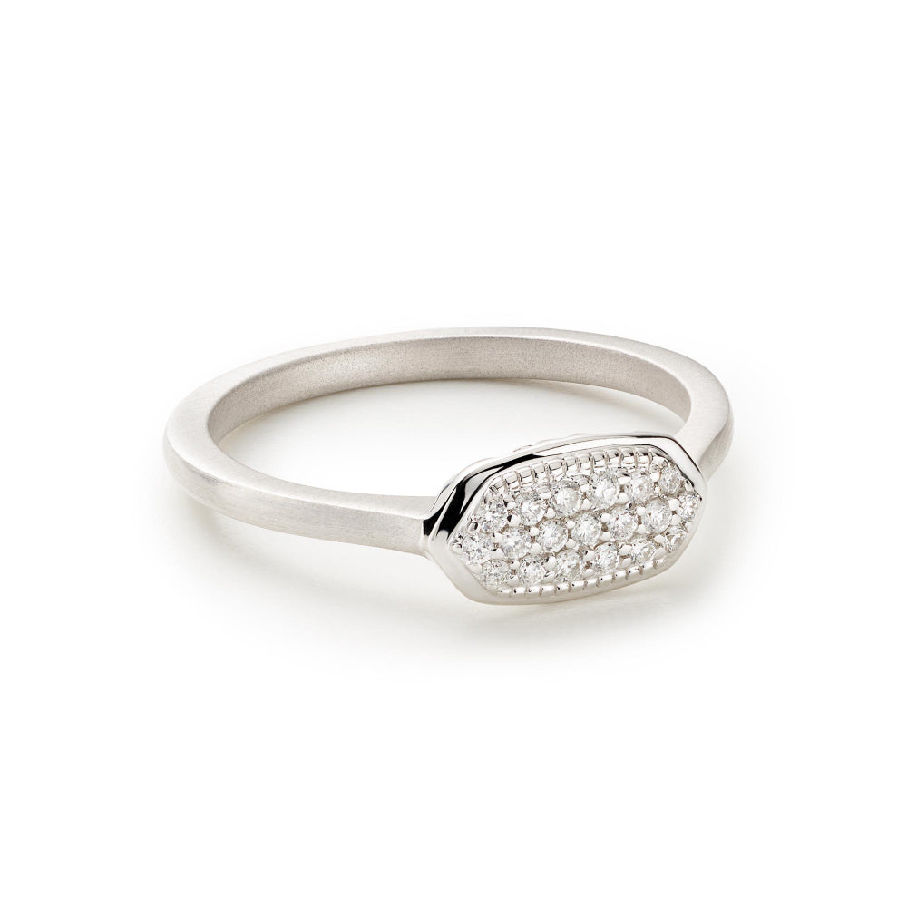 Kendra Scott's Exquisite Isa 14k Gold Pave White Diamond Ring for Timeless Elegance