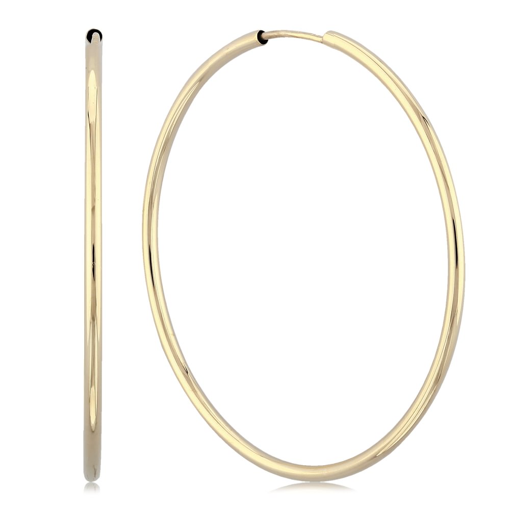 Exquisite 14k Gold Endless Circular Hoop Earrings for Fashion Lovers