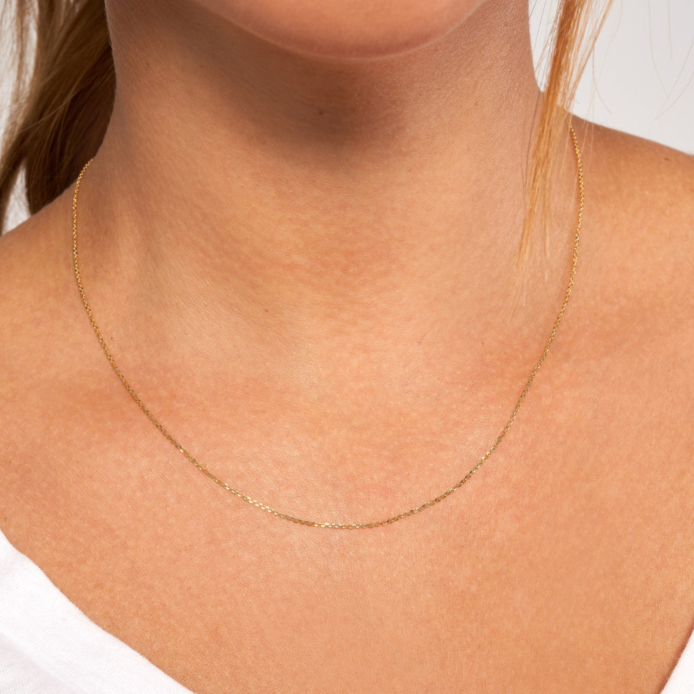 Exquisite 14k Gold Diamond-Cut Cable Chain for Luxury Jewelry Lovers