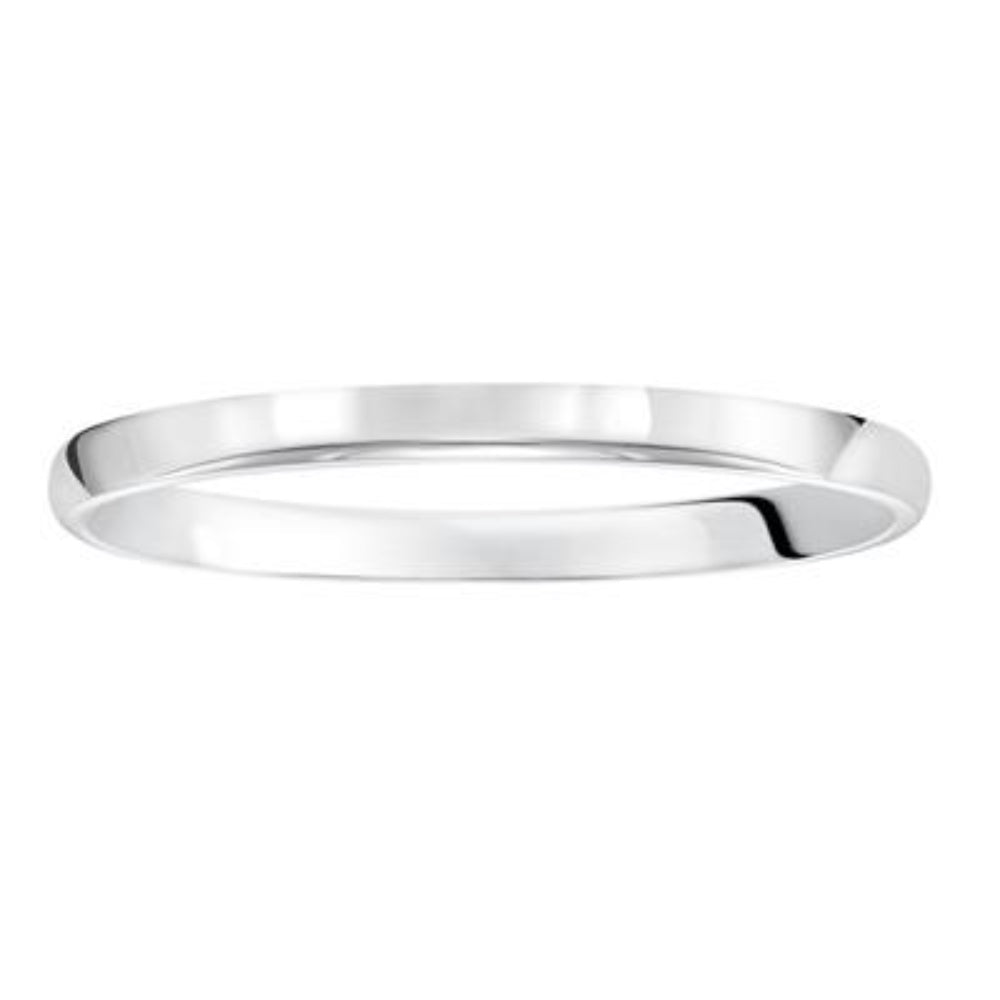 Ladies 2mm Comfort-Fit Platinum Plain Wedding Band with High Polish