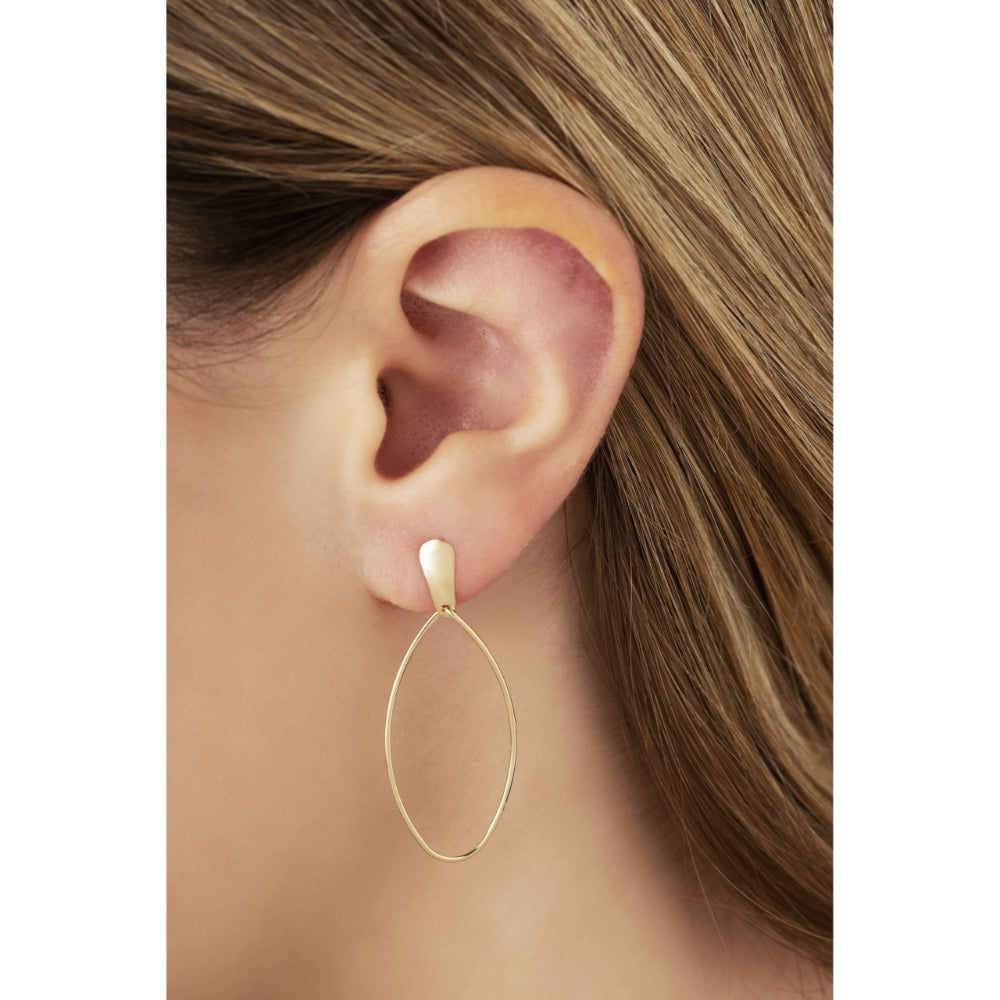 Exquisite 14k Yellow Gold Oval Drop Earrings for Timeless Style