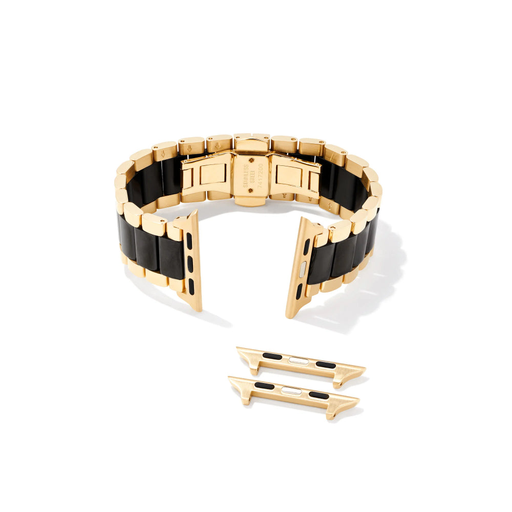 Kendra Scott Gold & Black Stainless Steel Dira 3 Link Watch Band for Apple & Samsung