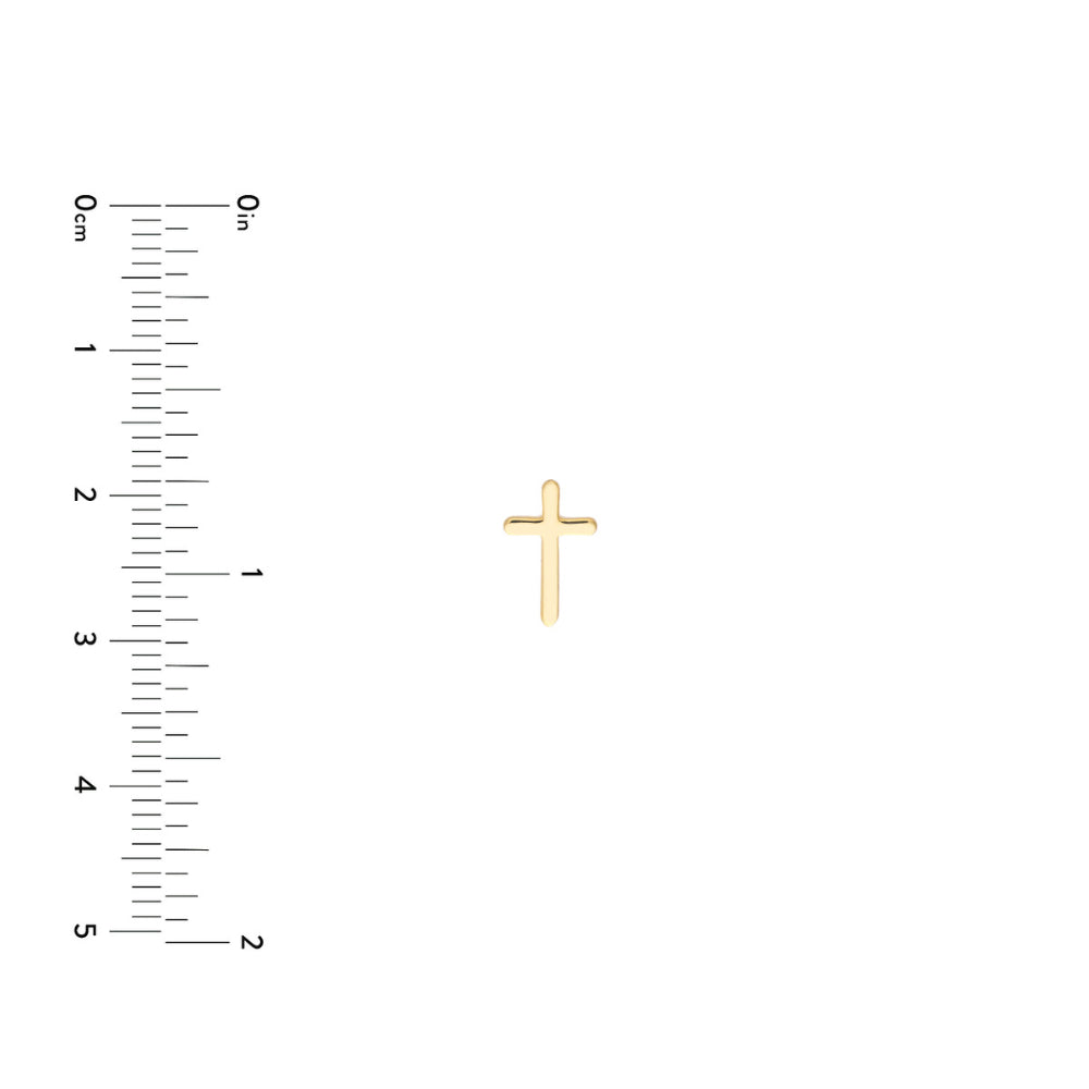 Exquisite 14k Gold Cross Design Stud Earrings for Fashionable Accessories