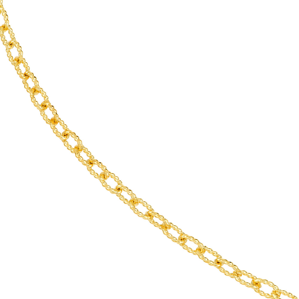 14k Gold Designer Rolo Chain Necklace with 18-Inch Length