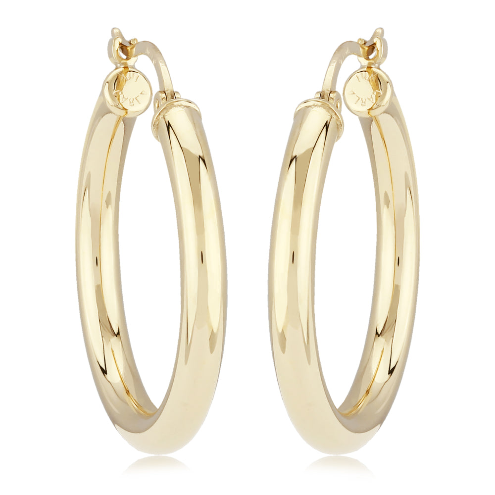 Exquisite 14k Yellow Gold Round Hoop Earrings for Stylish Wear
