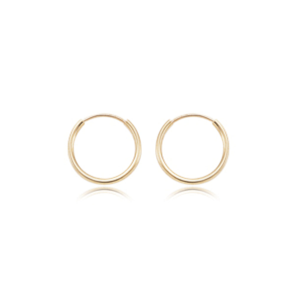 Exquisite 14k Gold 1.5x15mm Endless Hoop Earrings for Timeless Elegance
