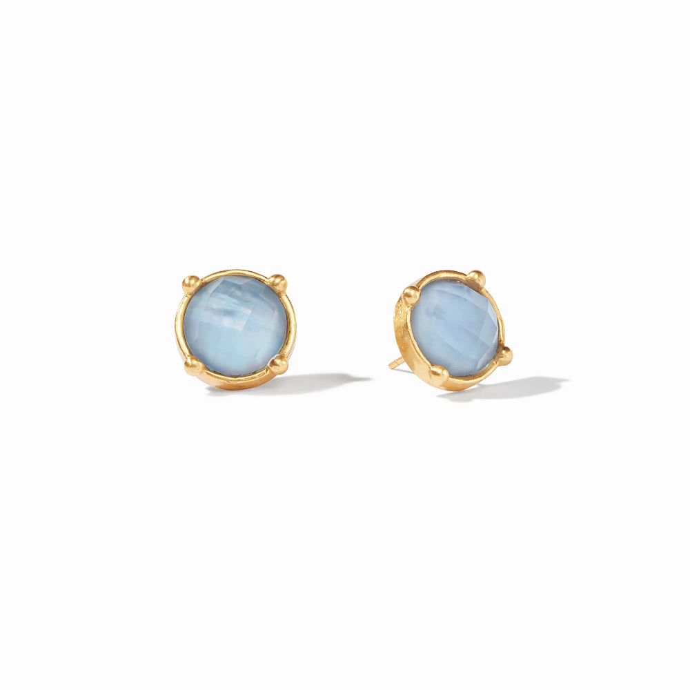 Julie Vos Honey-Style Stud Earrings with Sparkling Gemstone