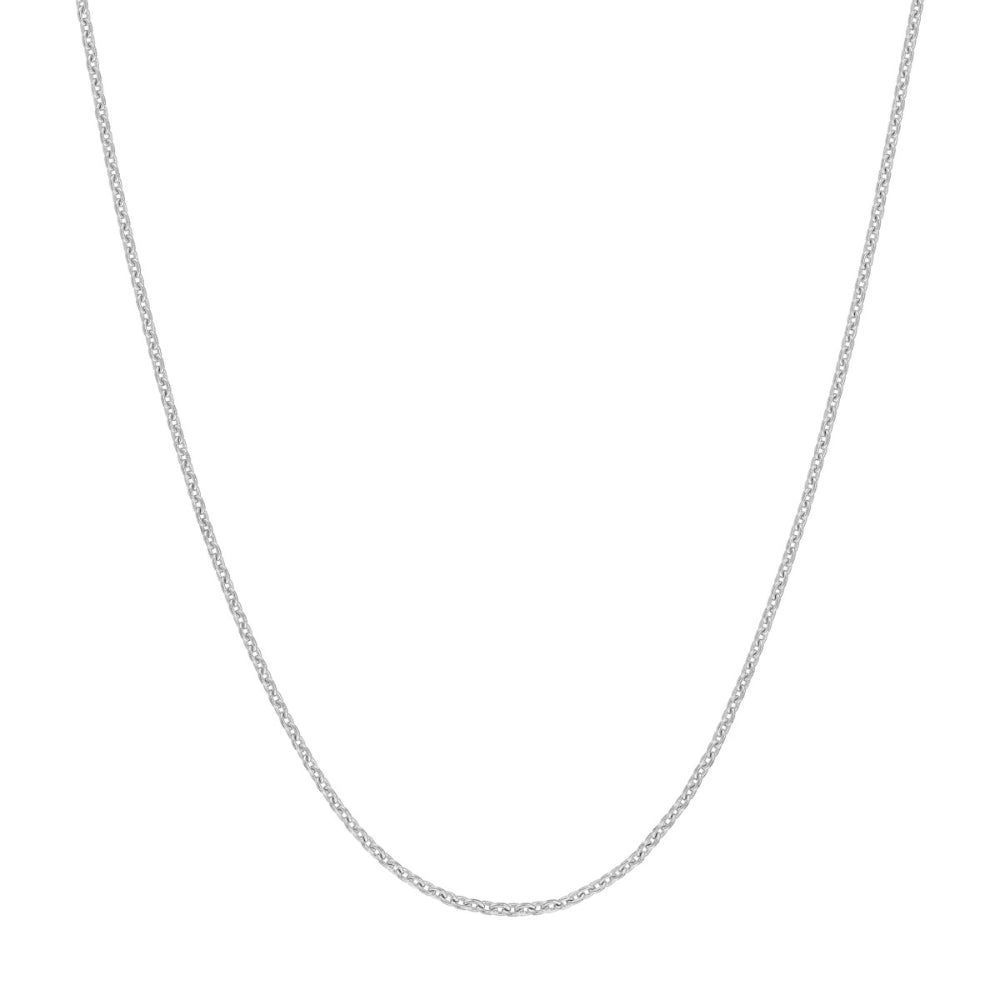 18-Inch 0.7mm 18K White Gold Cable Chain for Jewelry Decoration