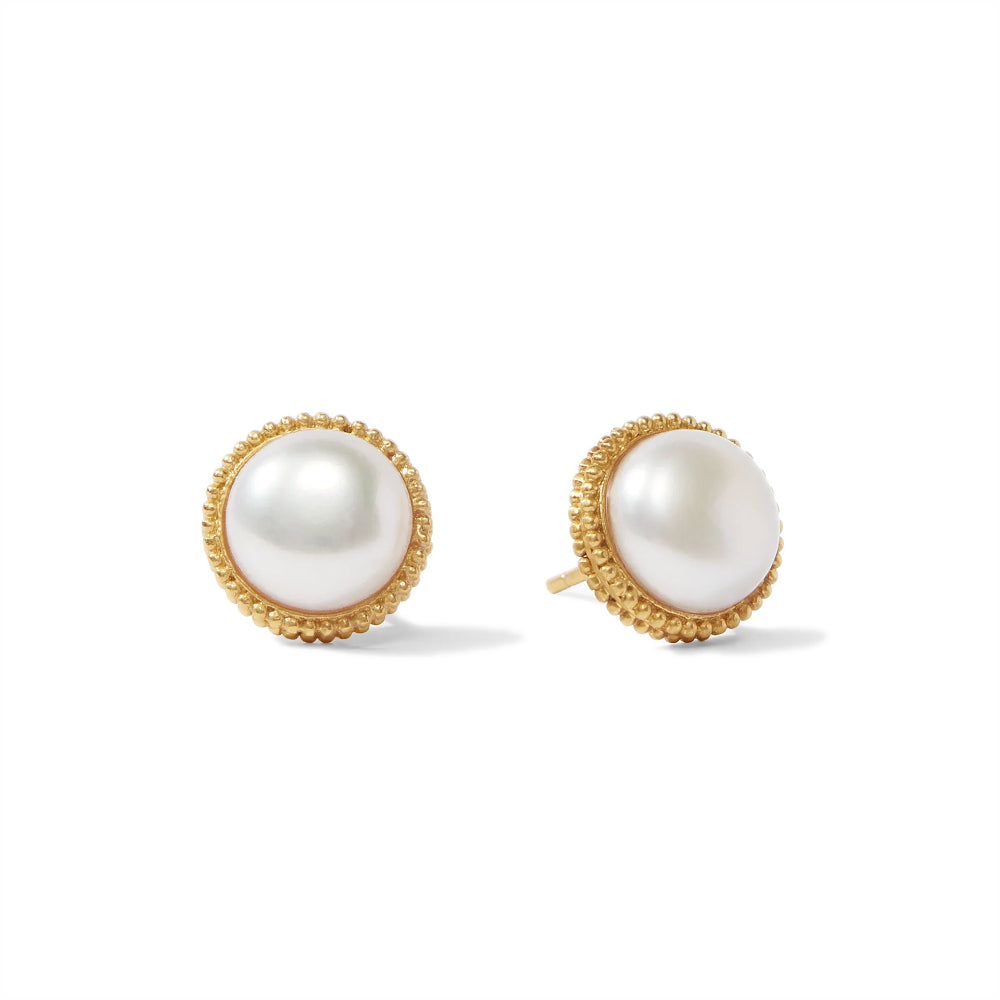 Gorgeous Julie Vos Luminous Pearl Fleur - de - Lis Stud Earrings