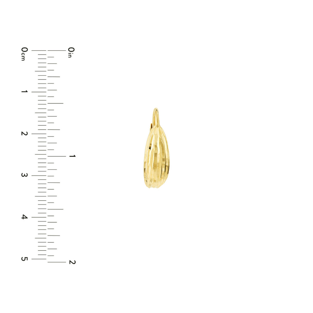 14k Yellow Gold Diamond - Cut Curved Petite Earrings for Any Occasion