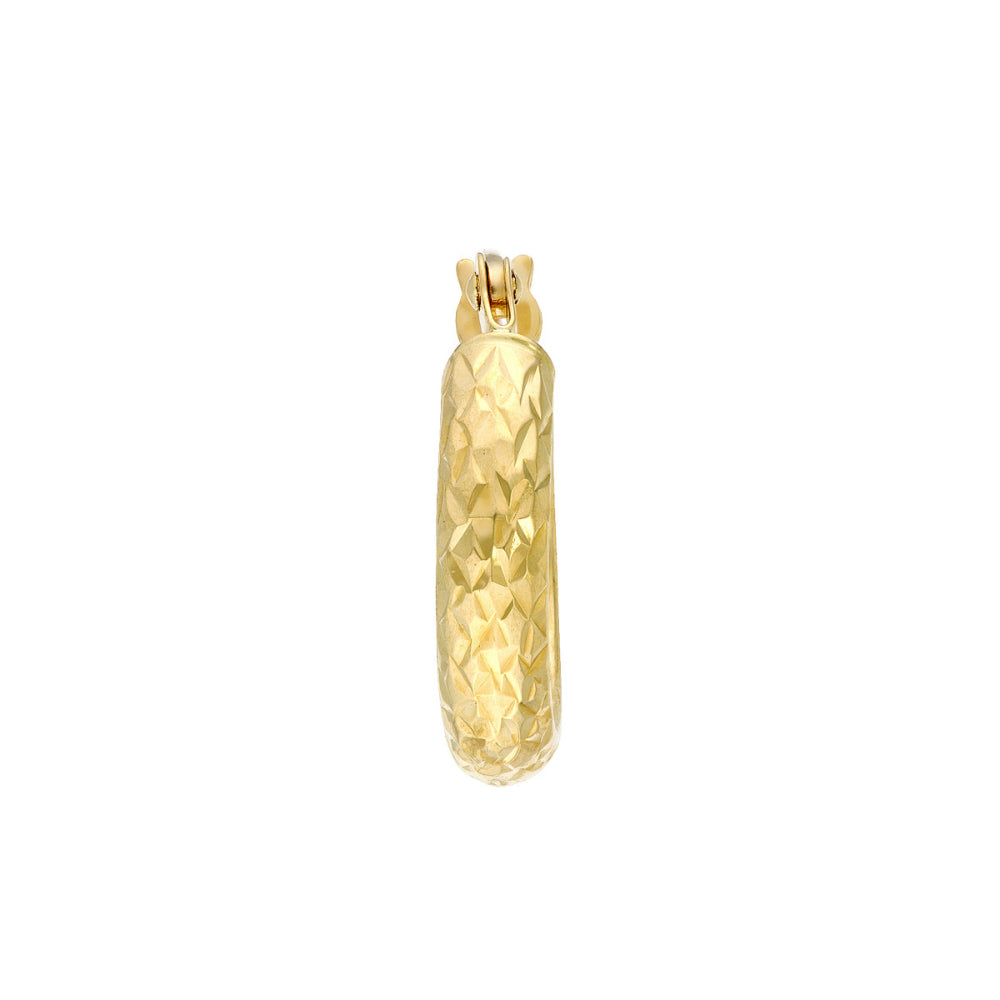 Sparkling 14k Yellow Gold Diamond-Cut Hoop Earrings, 15mm