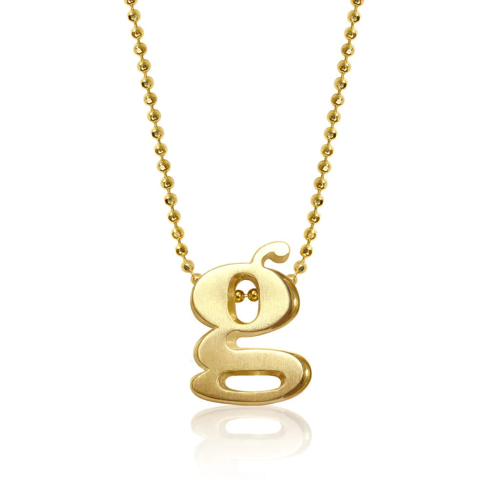 14k Yellow Gold Alex Woo Little Autograph Letter Pendant for Signature Style Jewelry