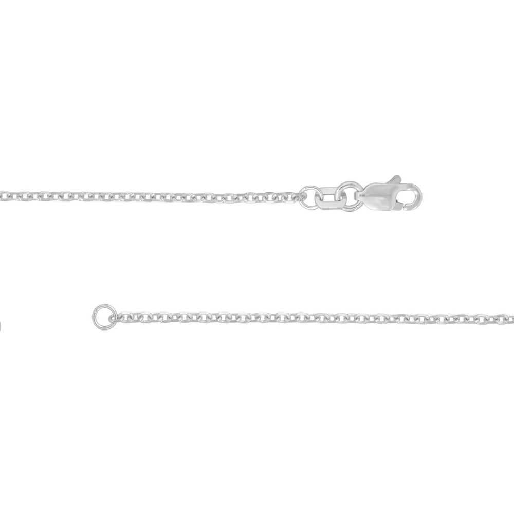 Sparkling 14k White Gold 1.5mm Diamond - Cut Cable Chain