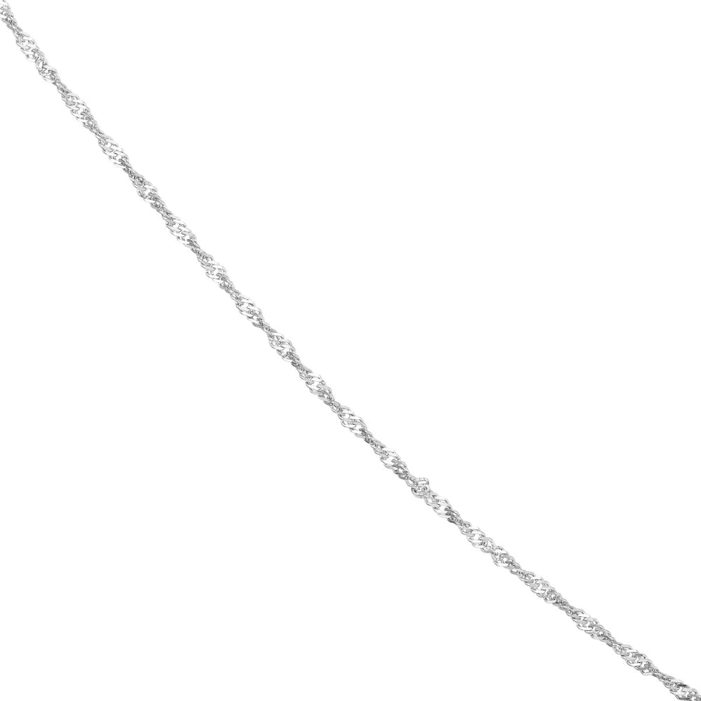 14k Gold, 1.15mm Lightweight Singapore Chain with Twist Elements