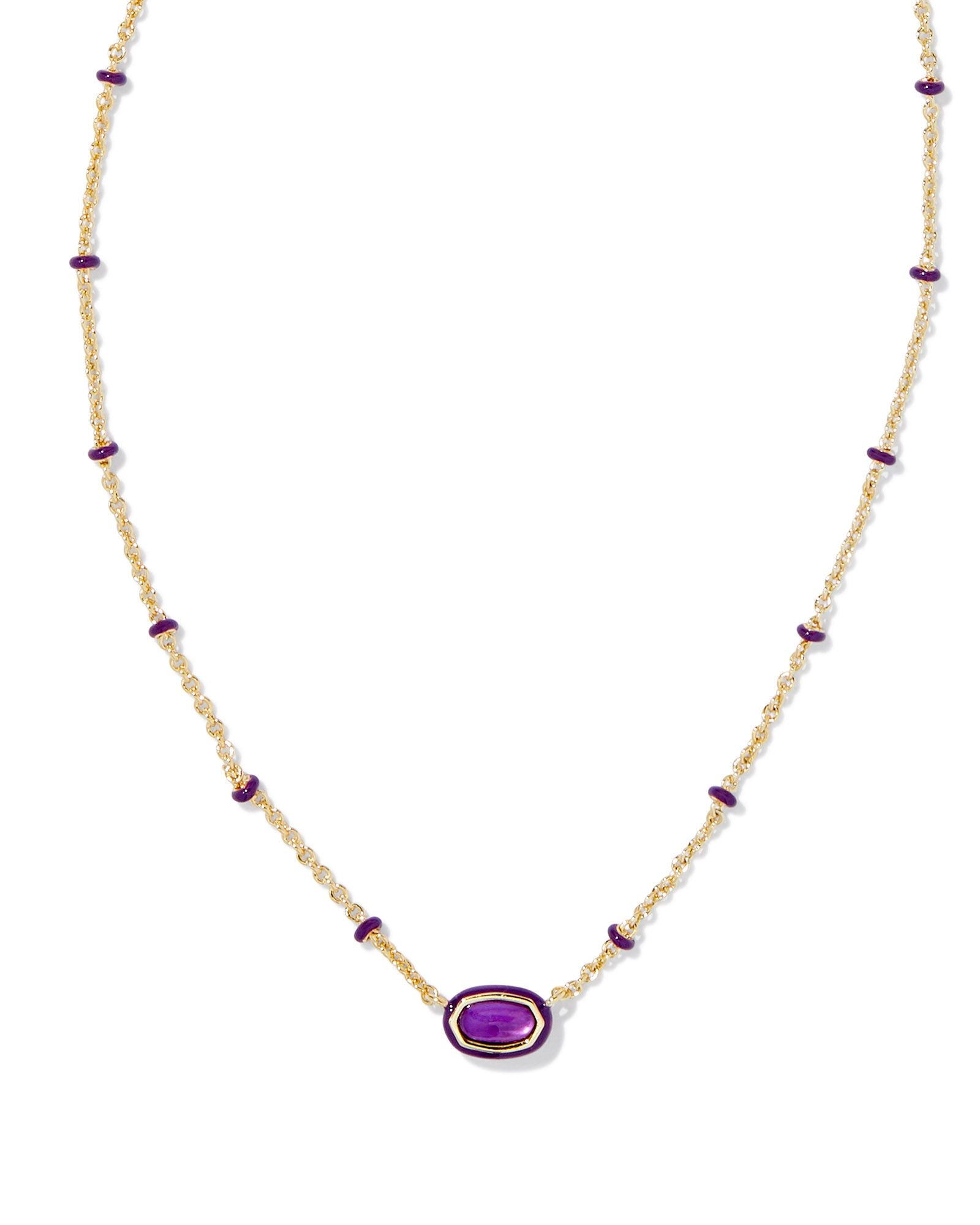 Kendra Scott Adorable Mini Elisa Enamel Frame Short Pendant Necklace