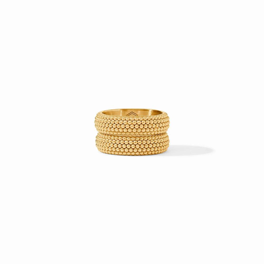 Julie Vos 24K Gold Plated Beaded Duet Ring Set