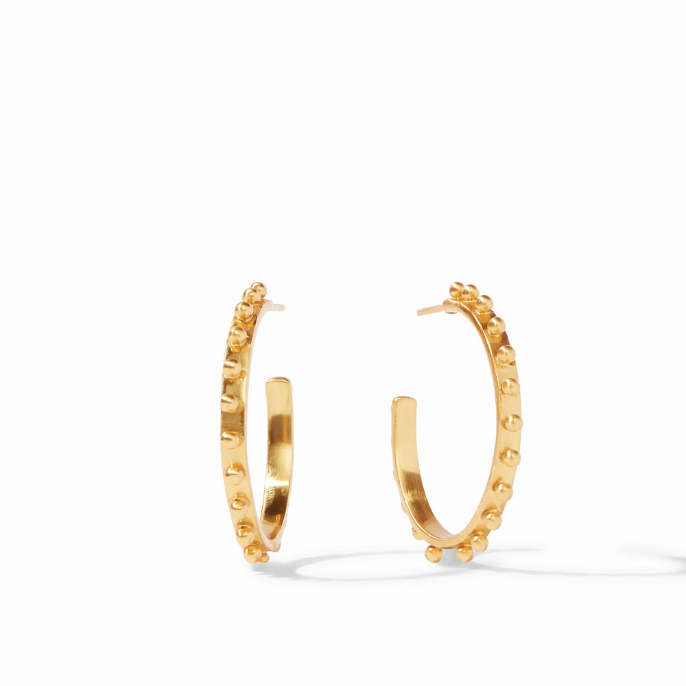 Julie Vos Gold Studded Soho Style Hoop Earrings