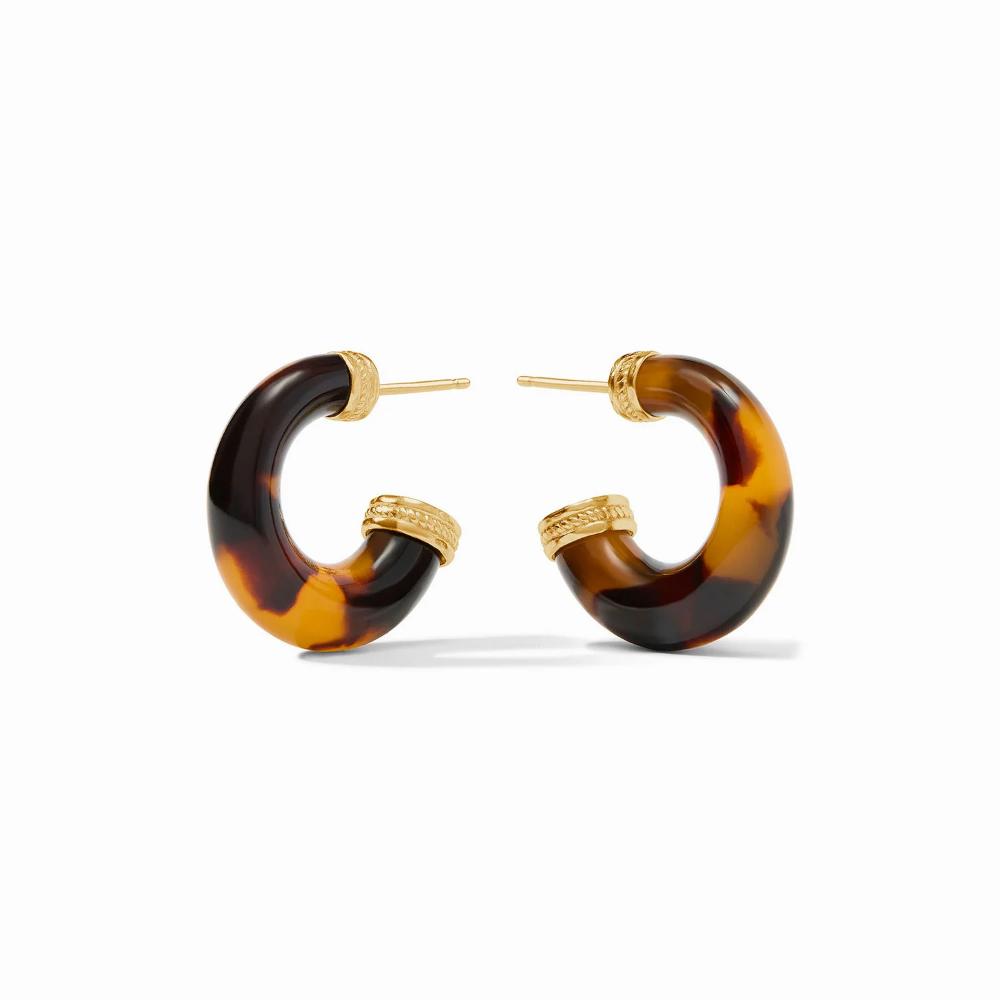 Julie Vos Tortoiseshell Madison Statement Earrings - Hoop Style