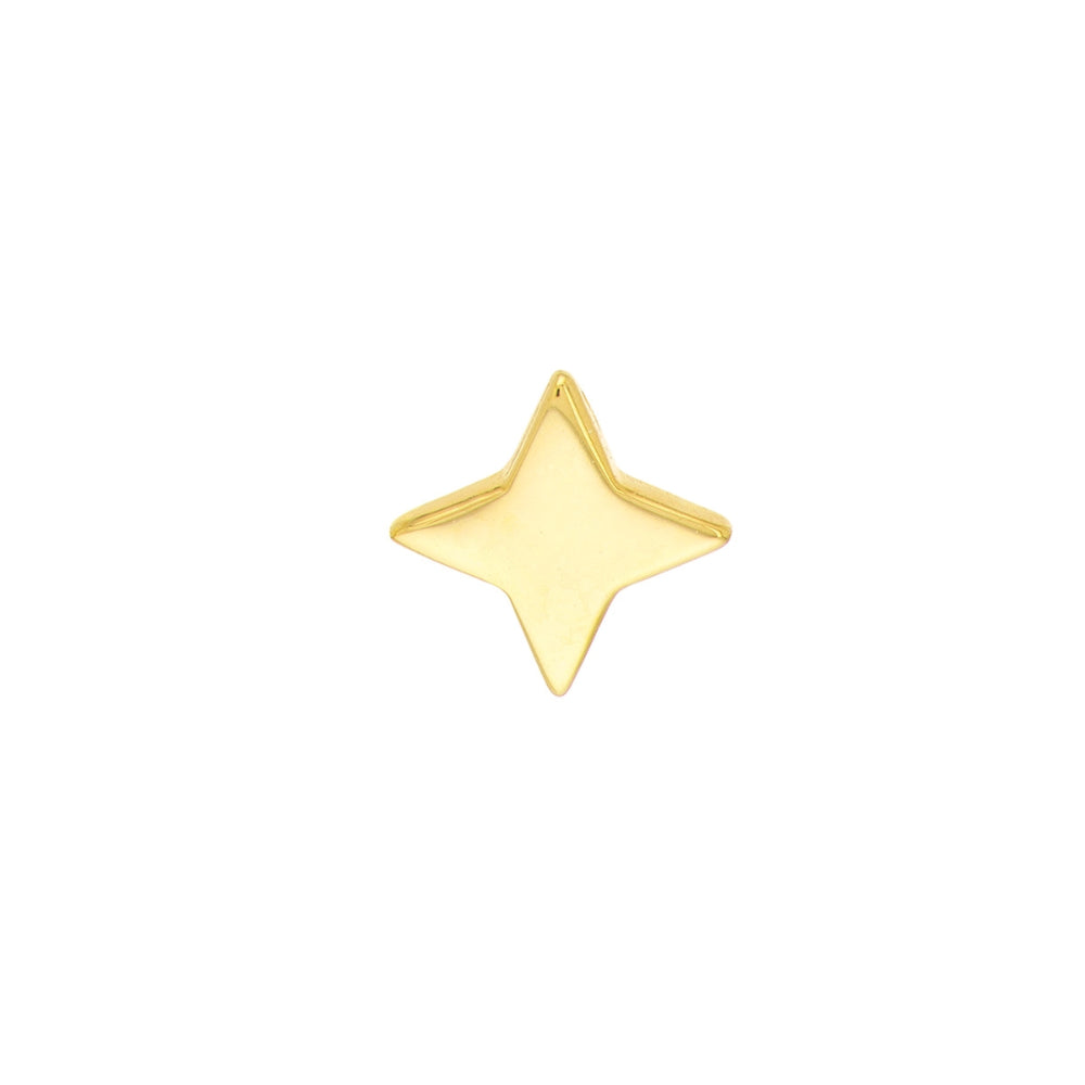 Gorgeous 14k Yellow Gold Polished North Star Stud Earrings
