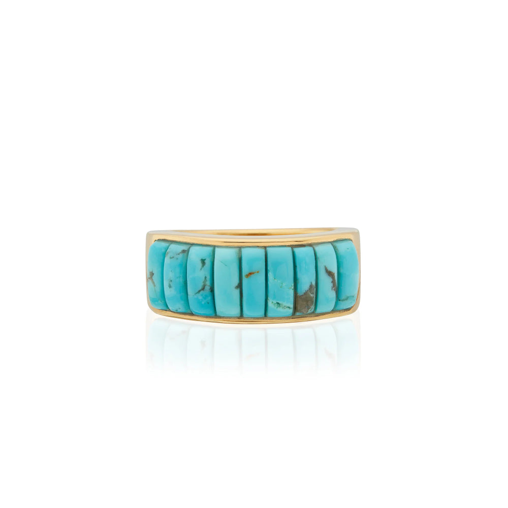 Anna Beck Turquoise Multi - Stone Rectangular Ring with 18k Gold Vermeil
