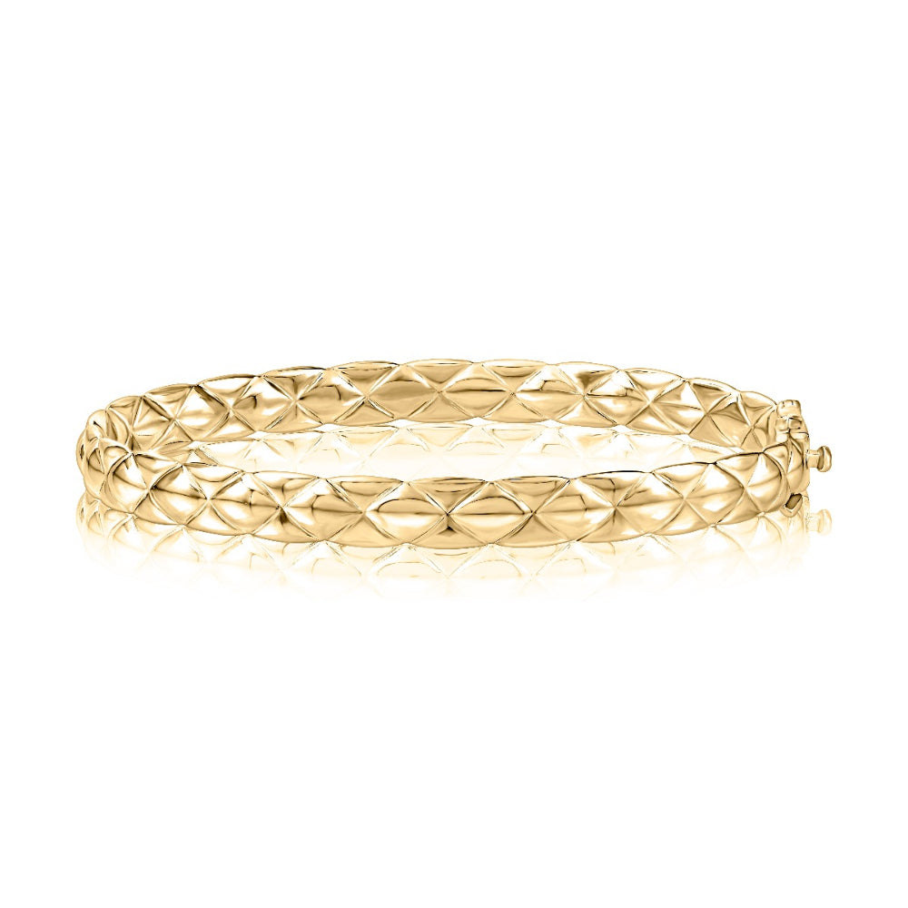 A. Jaffe 14k Gold Classic Quilted Bangled Bracelet - A Timeless Wrist Accessory