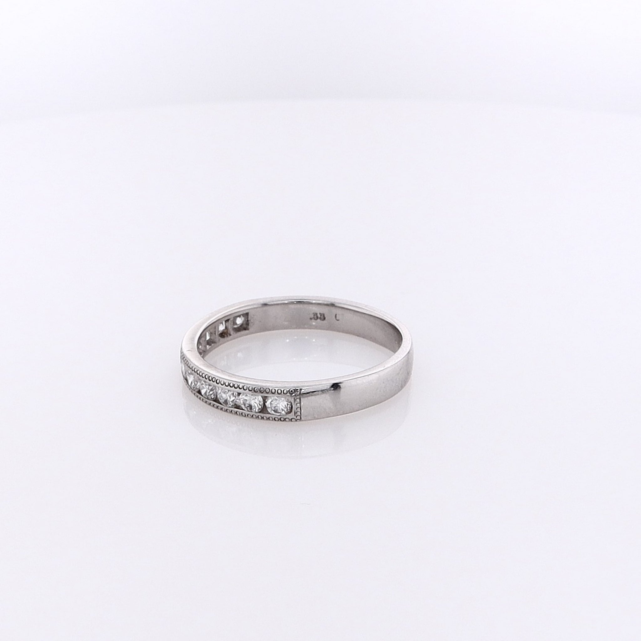 14 Karat Estate White Gold Diamond Ring for Wedding, Size 5.75