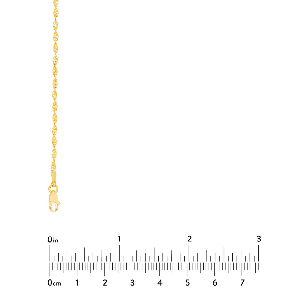 16-Inch 14k Yellow Gold Chain with Stunning Diamond Cut Design
