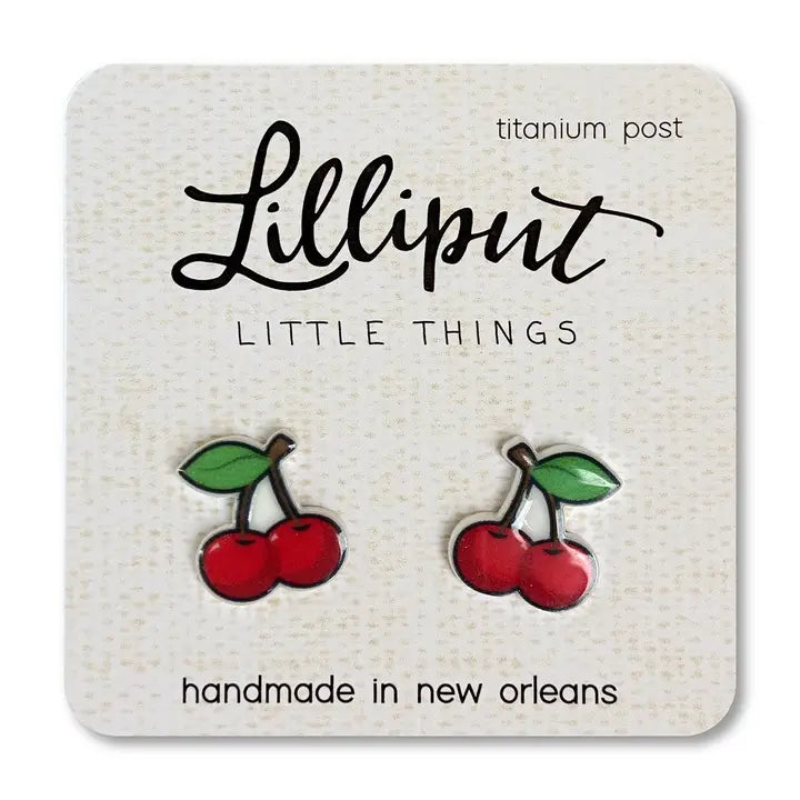 Adorable Lilliput Little Things Cherry-themed Earrings for Fashion Lovers