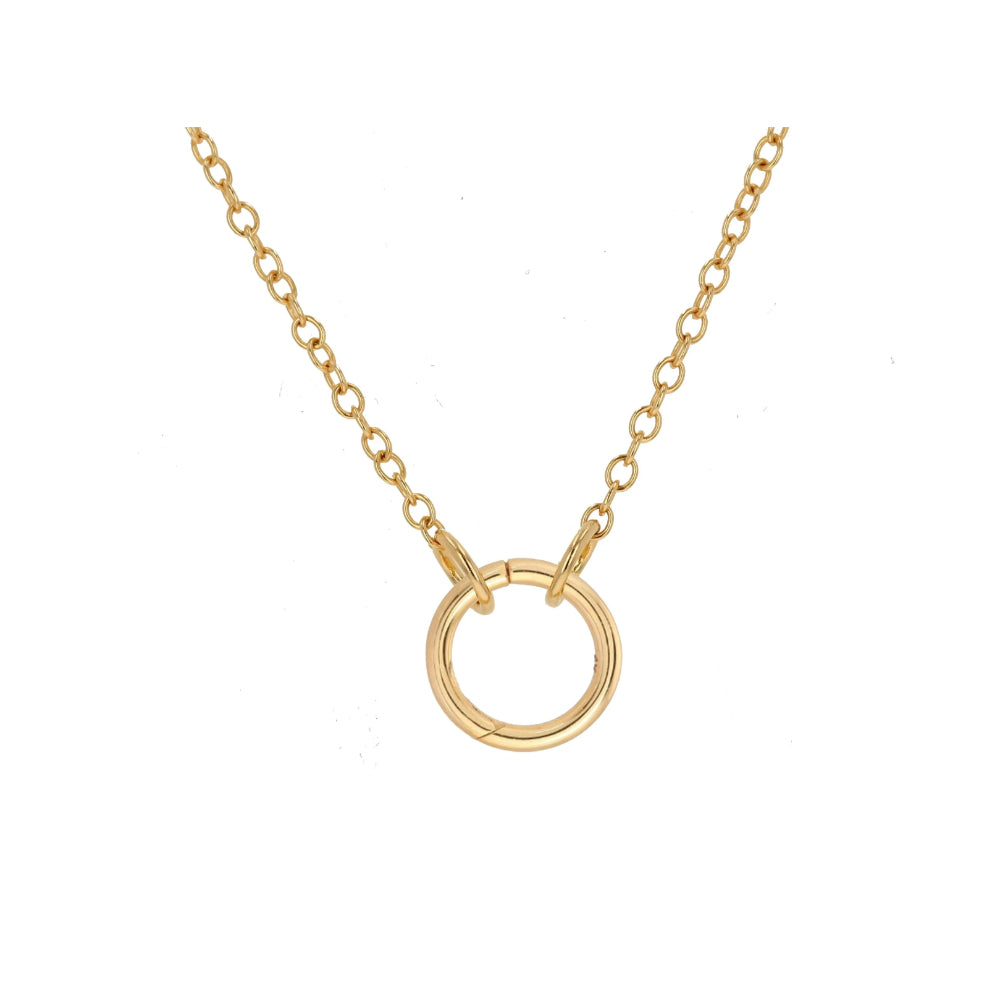 14k Yellow Gold Round Charm Clip Necklace by Rachel Reid