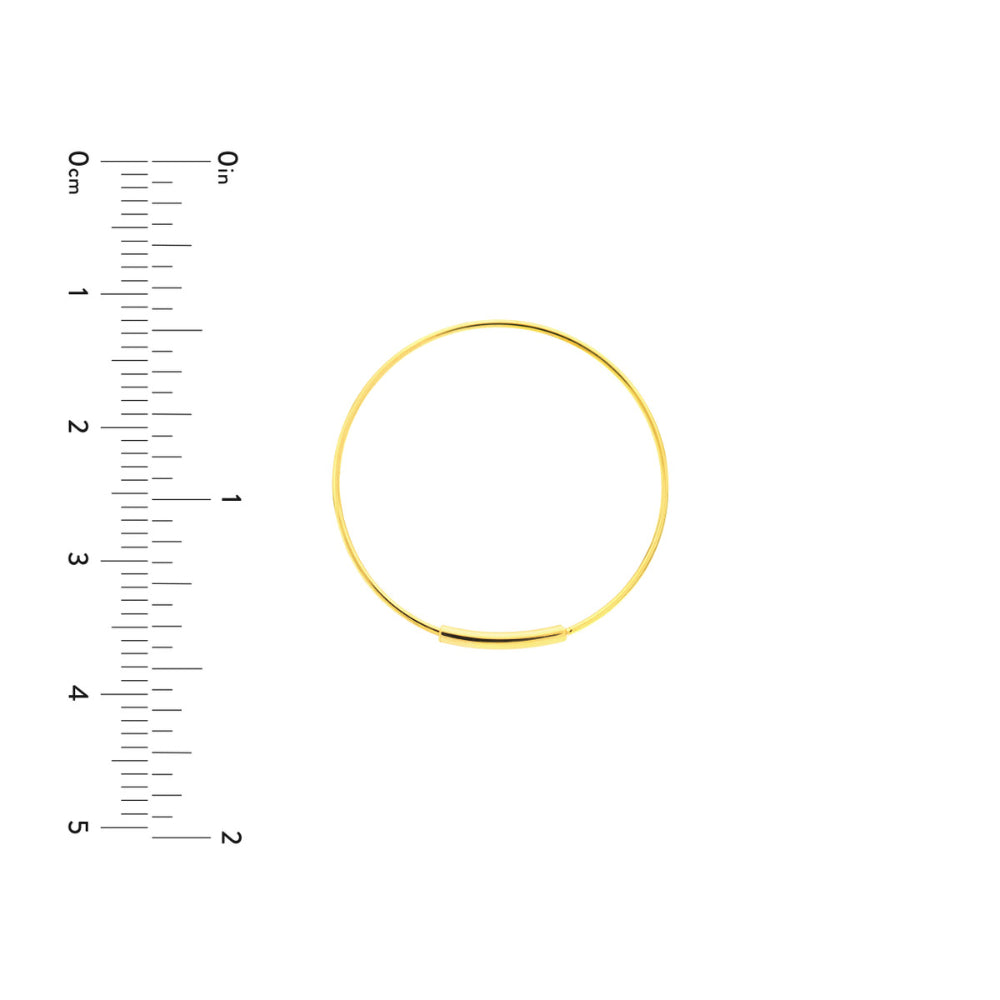 Stylish 14k Gold Endless Wire Circular Hoop Earrings for Women
