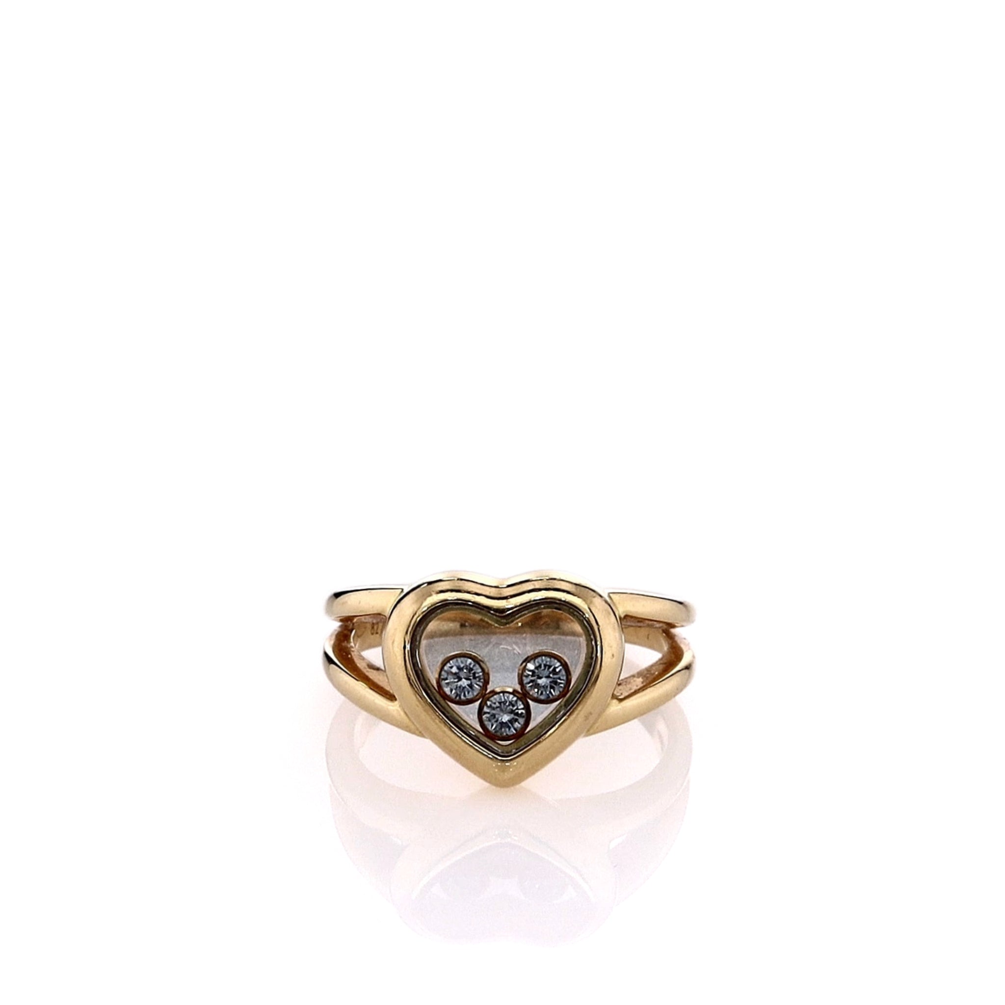 Chopard Estate 18k Yellow Gold Happy Heart Ring with Diamonds