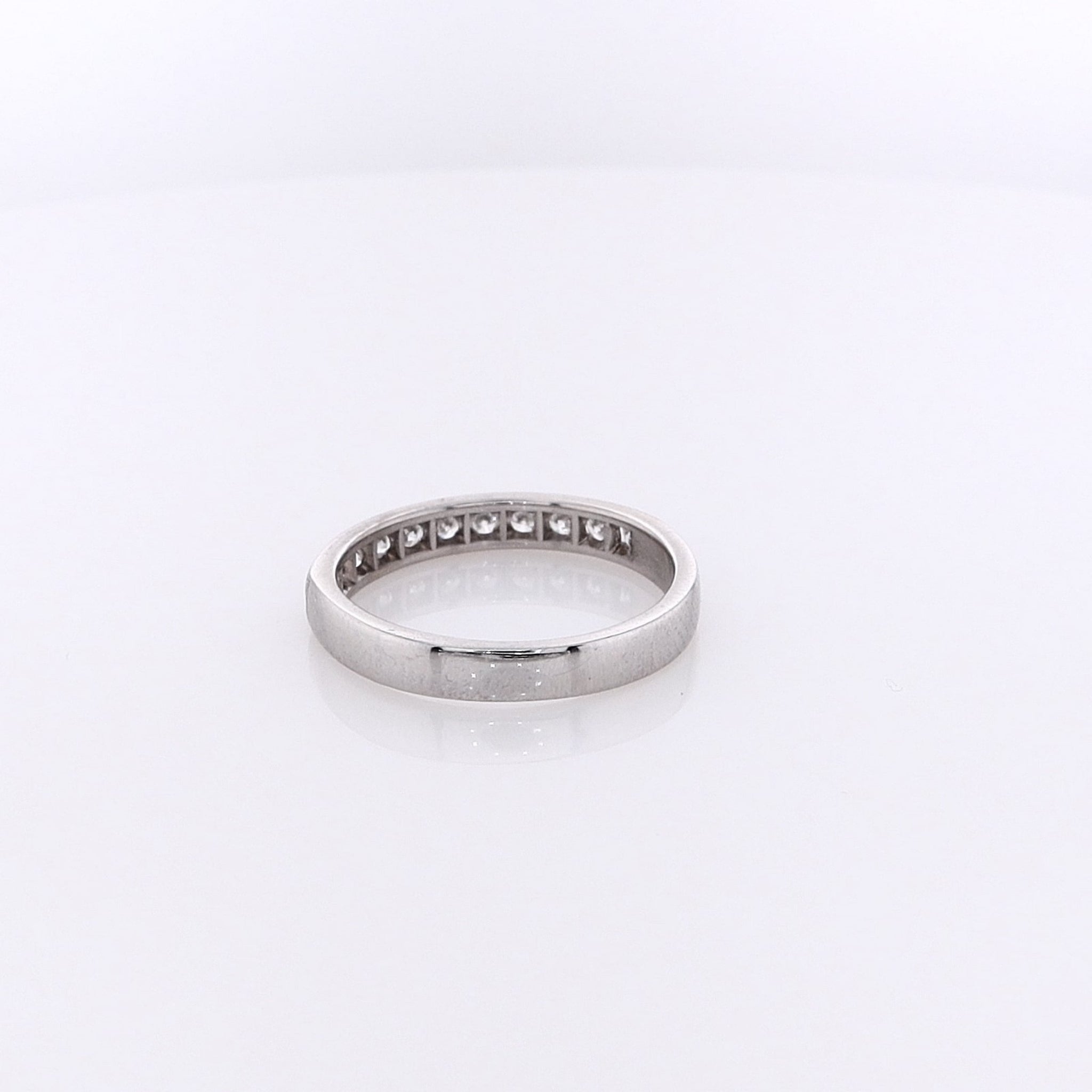 14 Karat Estate White Gold Diamond Ring for Wedding, Size 5.75