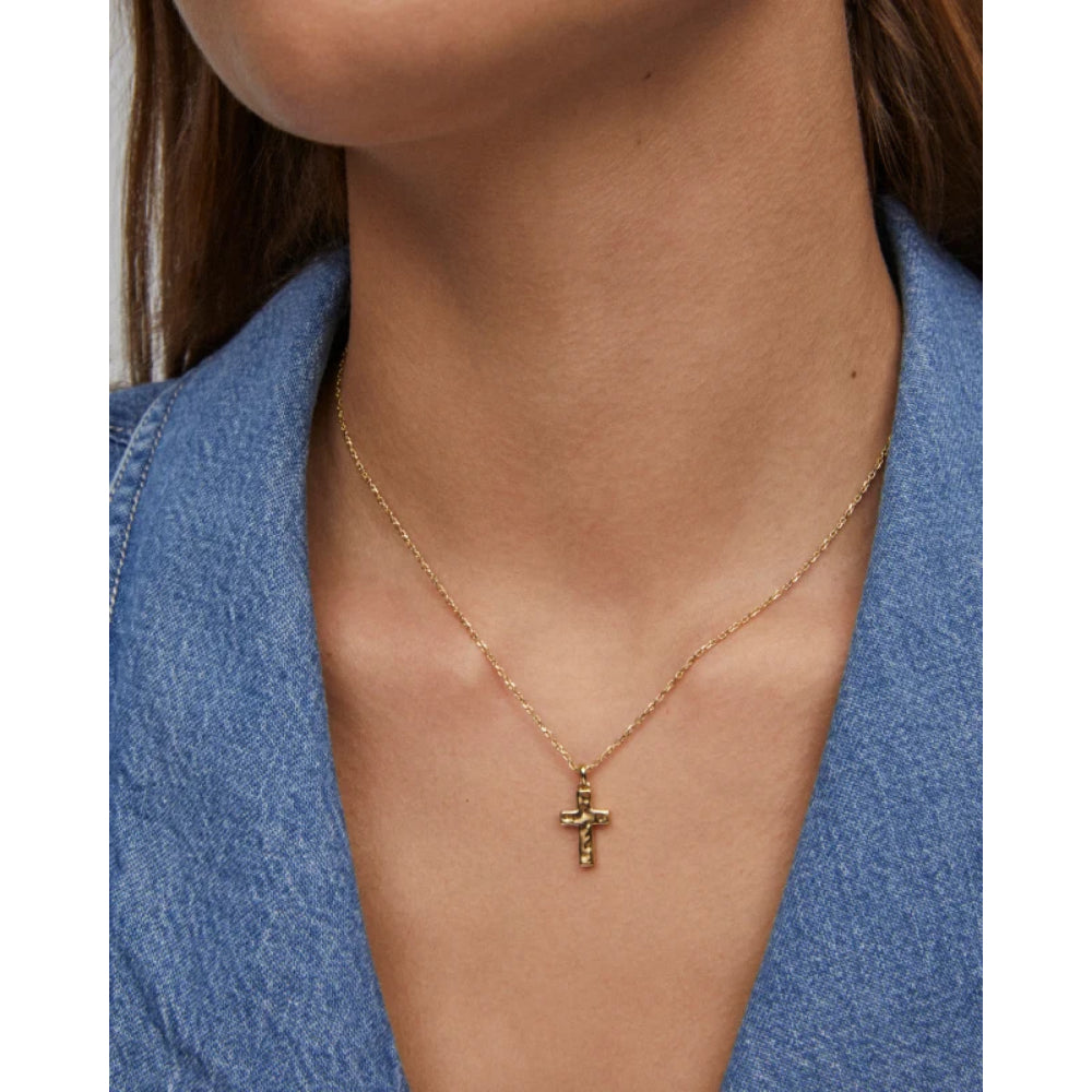 Kendra Scott Gold Plated Brass Cross Pendant Necklace for Everyday Wear