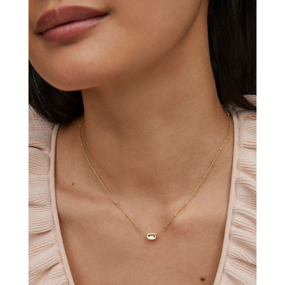 Kendra Scott Dichroic Glass Mini Elisa Short Gold Satellite Pendant Necklace