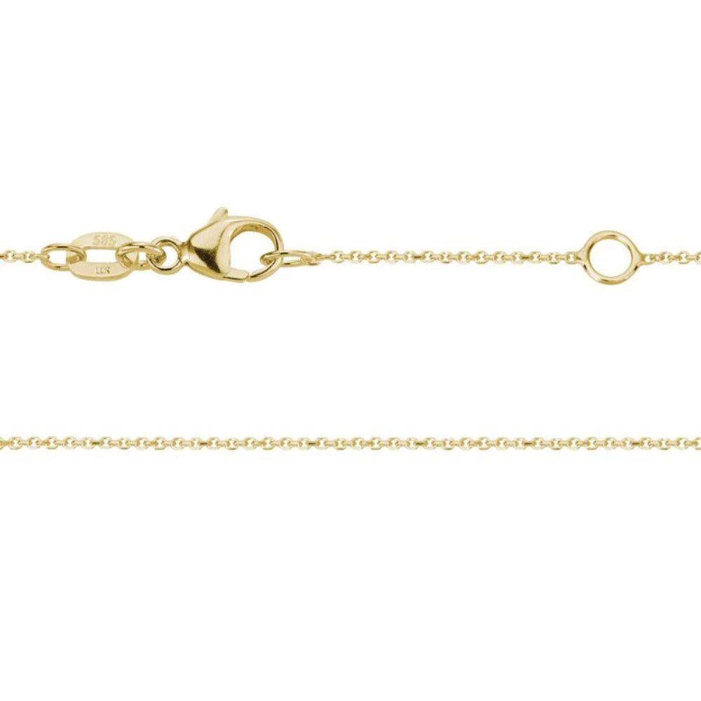 14k Gold Adjustable 16 - 18 Inches Diamond - Cut Cable Chain Necklace