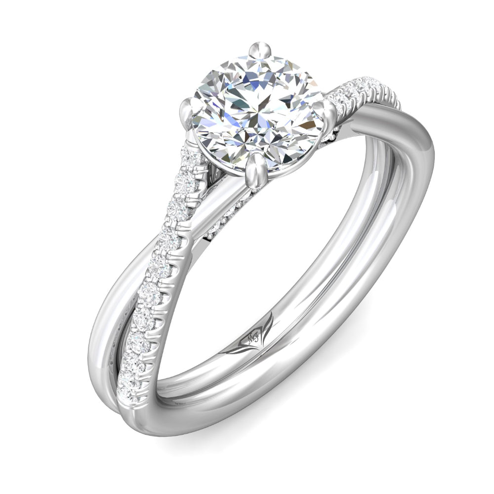 Martin 14k White Gold Round Diamond Engagement Ring with Twisted Shank for a Stunning Proposal