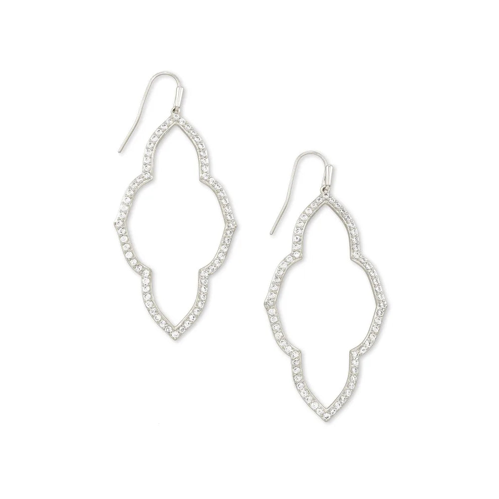 Kendra Scott's Sparkling White Crystal Abbie Open Frame Earrings
