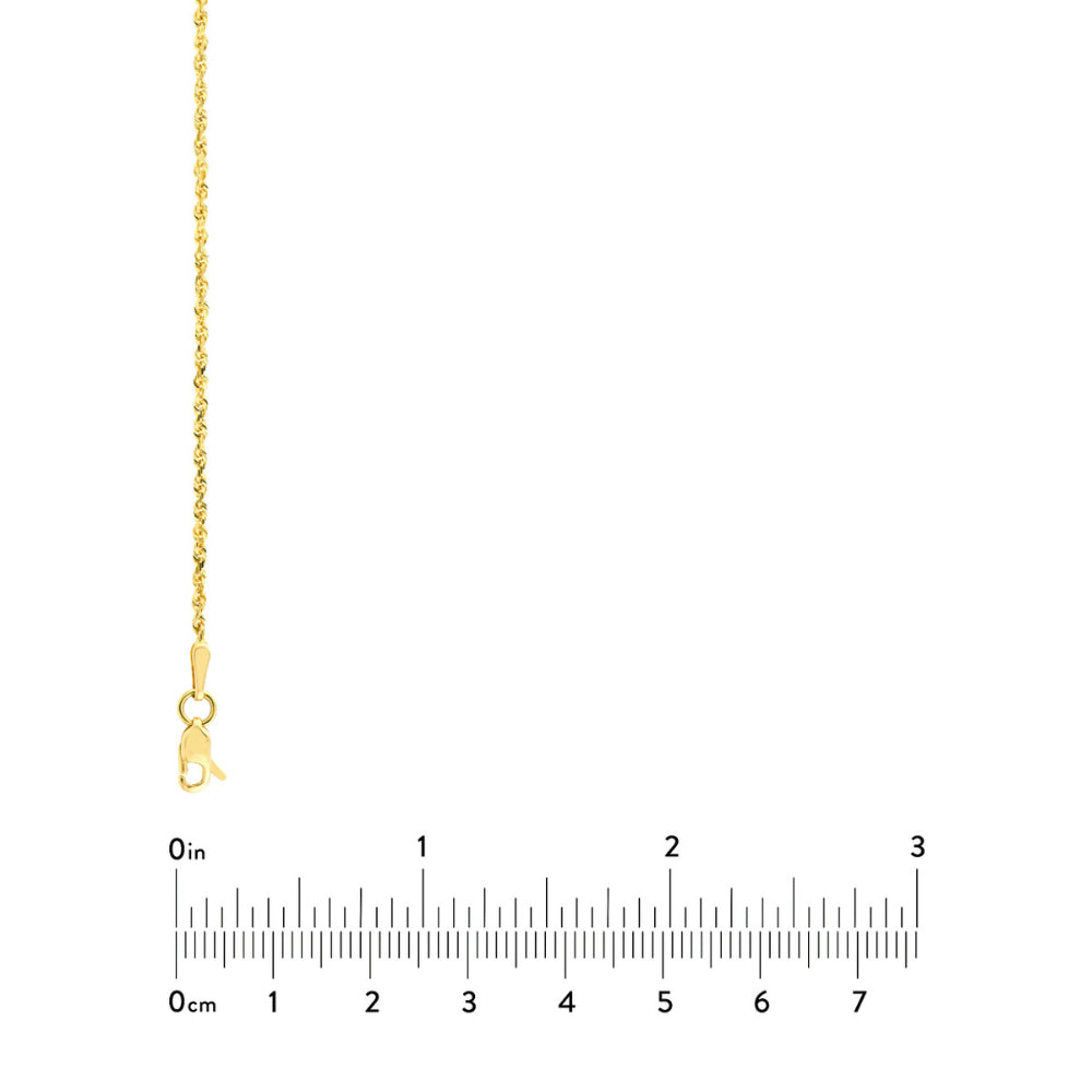 18-Inch 14k Gold Diamond-Cut Rope Chain with Elegant Design