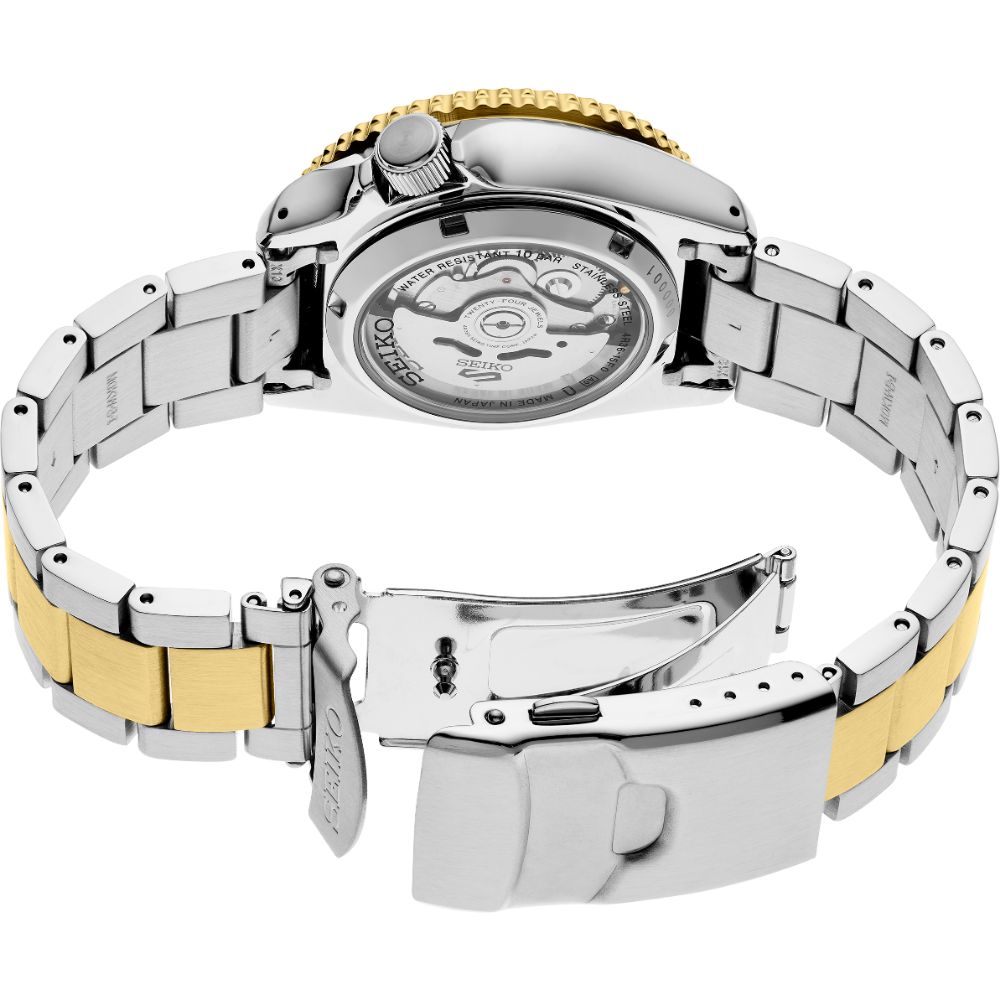 Seiko 5 38mm Two-Tone Automatic Sport Watch with Gray Dial SRPK22