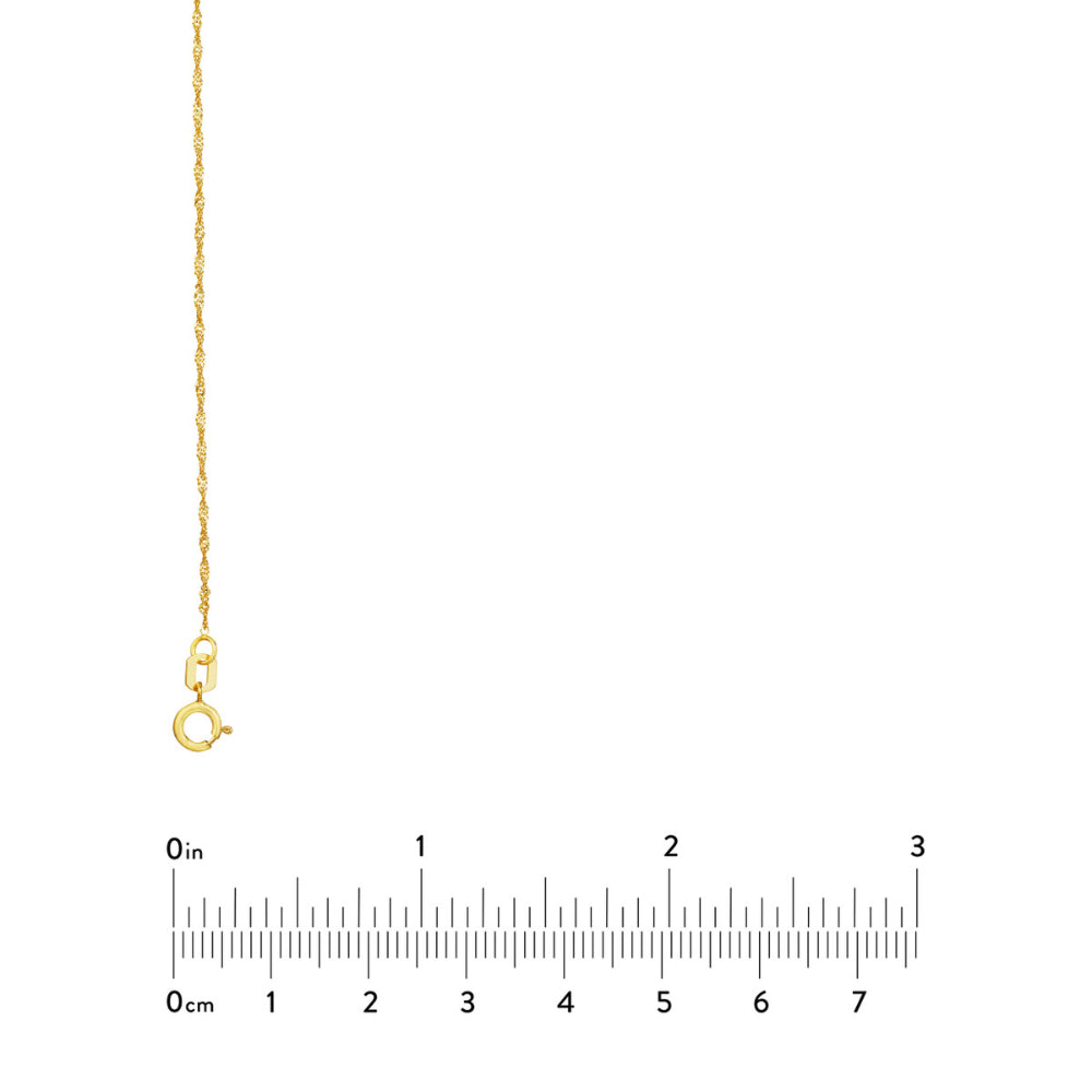 16-Inch 14k Gold Singapore Chain with Twisted Design for Elegance