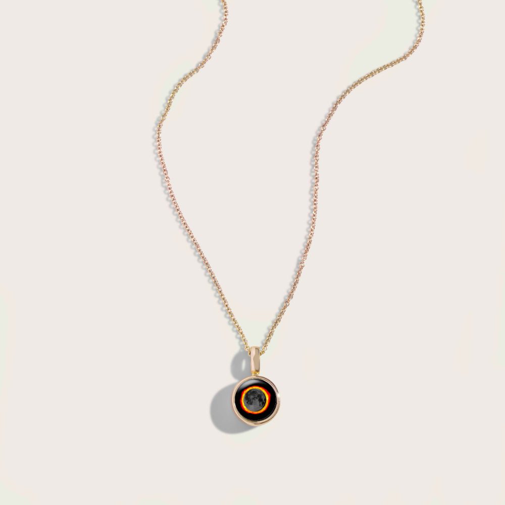 Stunning Gold Moonglow Sky Light Moon Phase Jewelry Necklace