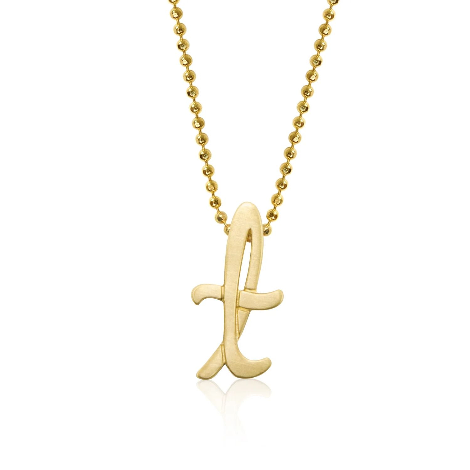 14k Yellow Gold Alex Woo Little Autograph Letter Pendant for Signature Style Jewelry
