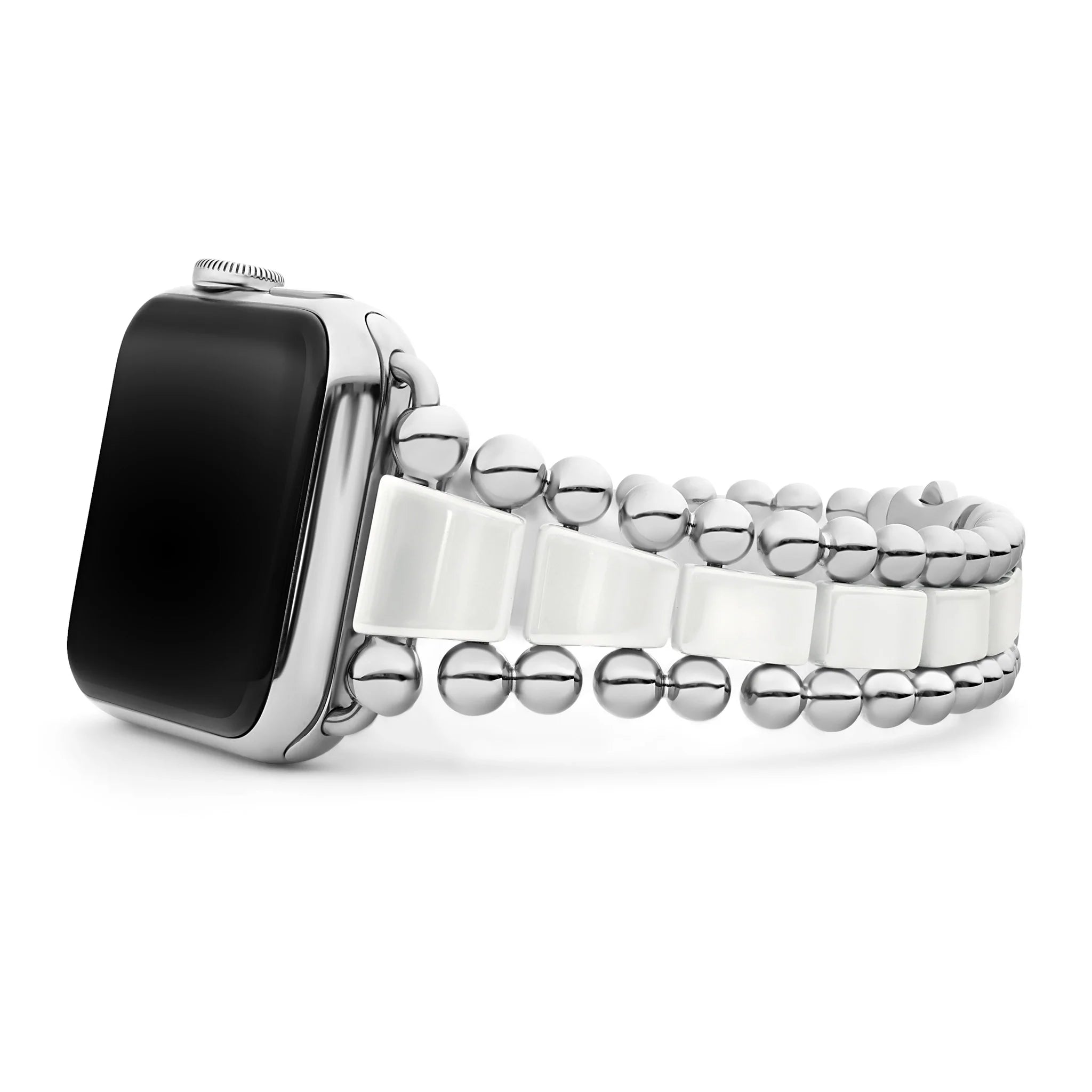 Lagos 42 - 49mm Smart White Ceramic and Stainless Steel Apple Watch Bracelet